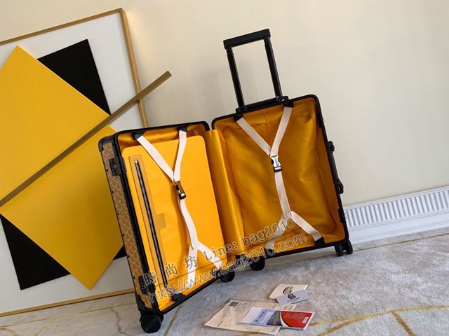 Goyard行李箱 90048 戈雅拉杆箱 標誌性印花圖案配鋁框 復古形的拉箱xzx1166